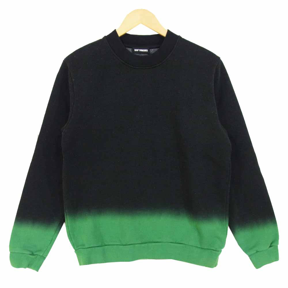 RAF SIMONS ラフシモンズ 13AW 1159-343-3404 グラデーション クルーネック スウェット  ブラック系 グリーン系 S【中古】