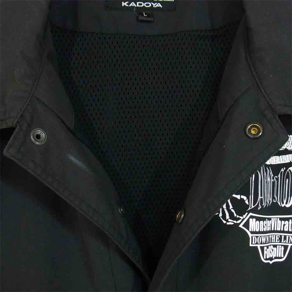 KADOYA カドヤ スカル ファイヤー 刺繍 DARKEST CORE ライディング コーチジャケット ブラック系 L【中古】