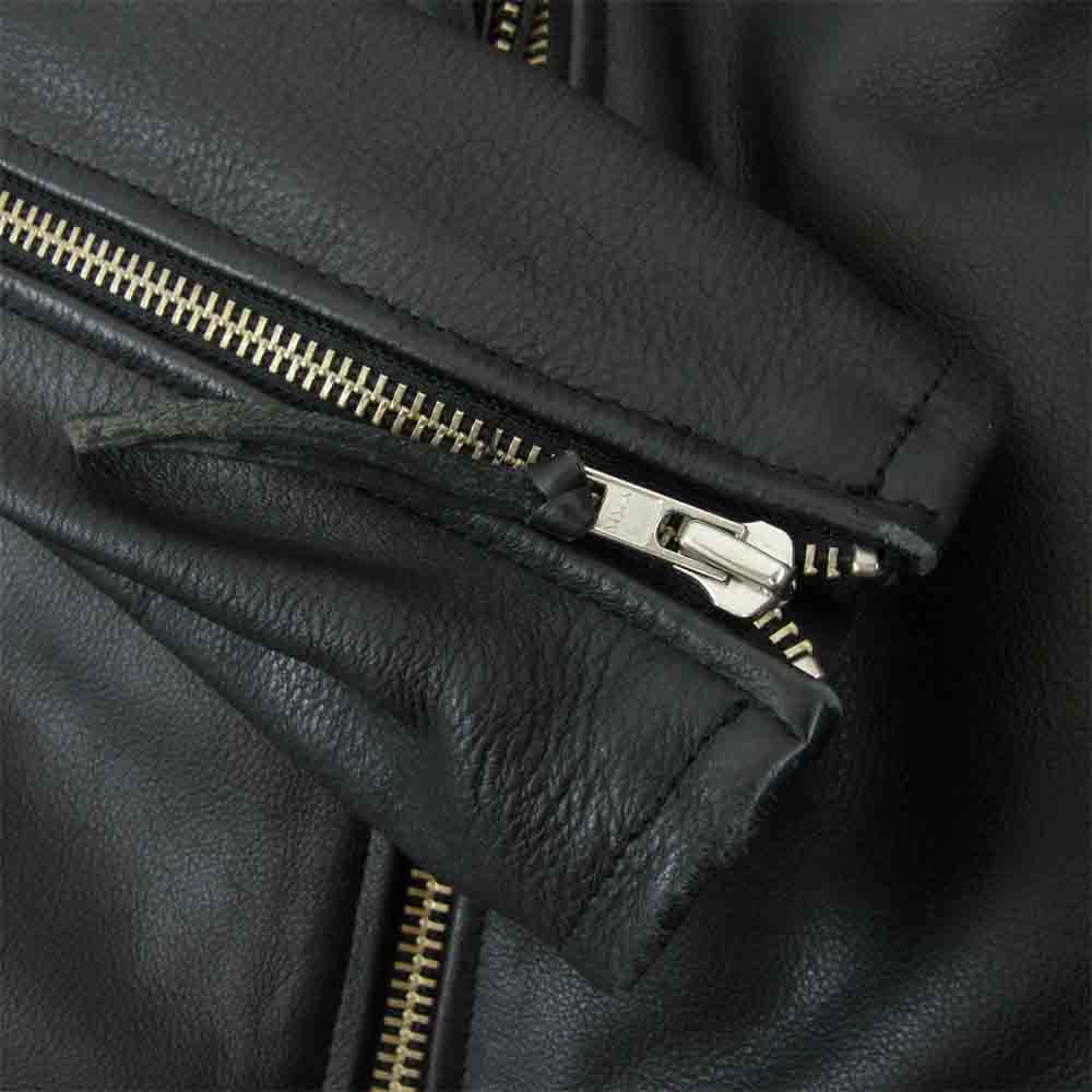 KADOYA カドヤ K'S LEATHER ライナー着脱可 ソフト レザー シングルライダース ジャケット ブラック系 M【中古】