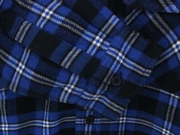 Supreme シュプリーム 未使用 19AW Arc Logo Quilted Flannel Shirt アーチロゴ キルト フランネル 長袖シャツ 青 青 M【極上美品】【中古】