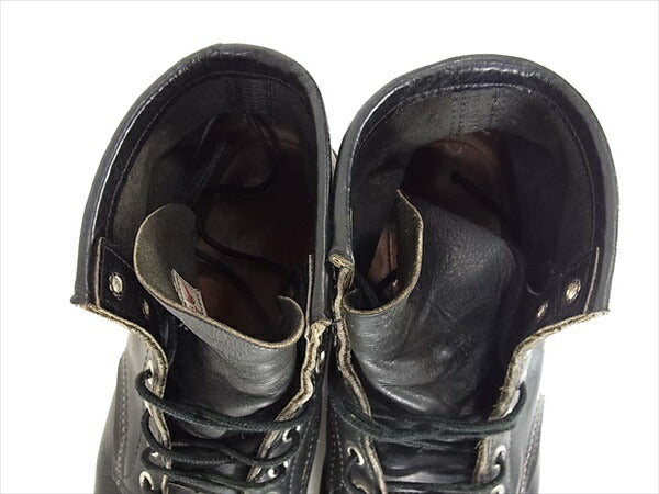 RED WING レッドウィング 8179 刺繍羽タグ アイリッシュセッター ブーツ ブラック系 実寸27cm程度【中古】