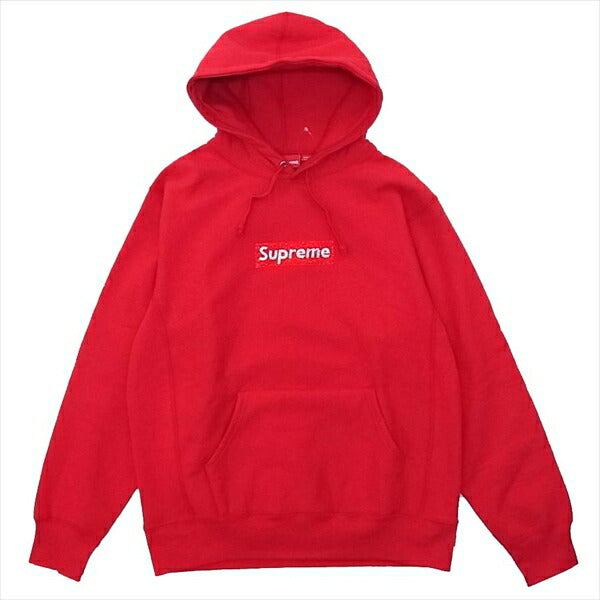 Supreme シュプリーム 未使用 19SS Swarovski Box Logo Hooded Sweatshirt スワロフスキー ボックスロゴ レッド系 L【極上美品】【中古】