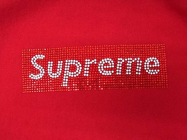 Supreme シュプリーム 未使用 19SS Swarovski Box Logo Hooded Sweatshirt スワロフスキー ボックスロゴ レッド系 L【極上美品】【中古】