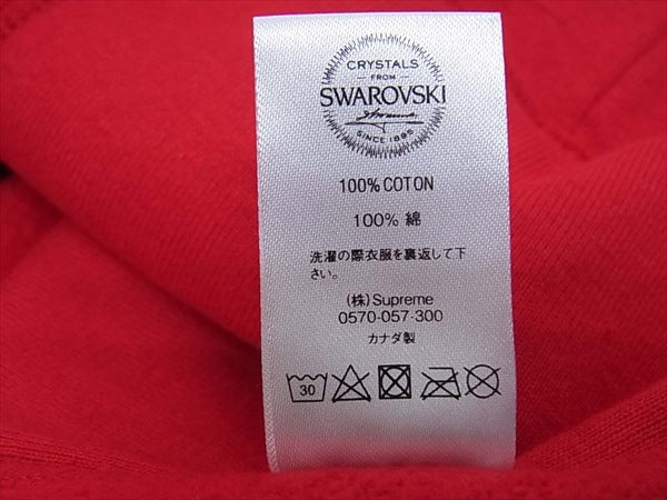 Supreme シュプリーム 未使用 19SS Swarovski Box Logo Hooded Sweatshirt スワロフスキー ボックスロゴ レッド系 L【極上美品】【中古】