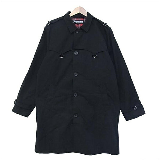 Supreme シュプリーム 19SS D-Ring Trench Coat 裏地チェック Dリング トレンチ コート ブラック系 M【美品】【中古】
