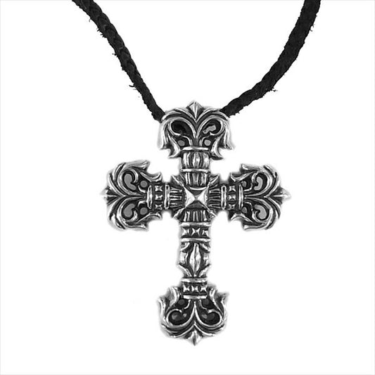 CHROME HEARTS クロムハーツ（原本有） 国内正規店原本付属 フィリグリー クロス スモール レザーブレード付 ネックレス シルバー【中古】