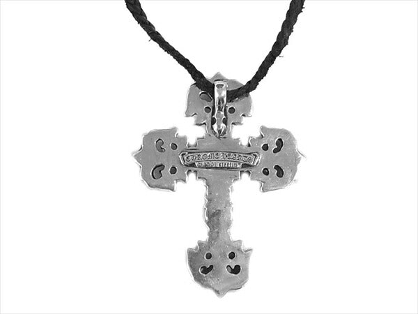 CHROME HEARTS クロムハーツ（原本有） 国内正規店原本付属 フィリグリー クロス スモール レザーブレード付 ネックレス シルバー【中古】