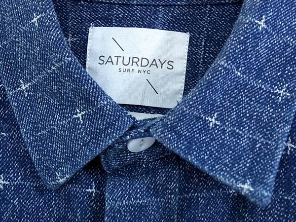 SATURDAYS SURF NYC サタデーズサーフニューヨーク 11-11-2538-490 ＋折り柄生地 インディゴ 長袖シャツ ブルー系 ブルー系 S【中古】