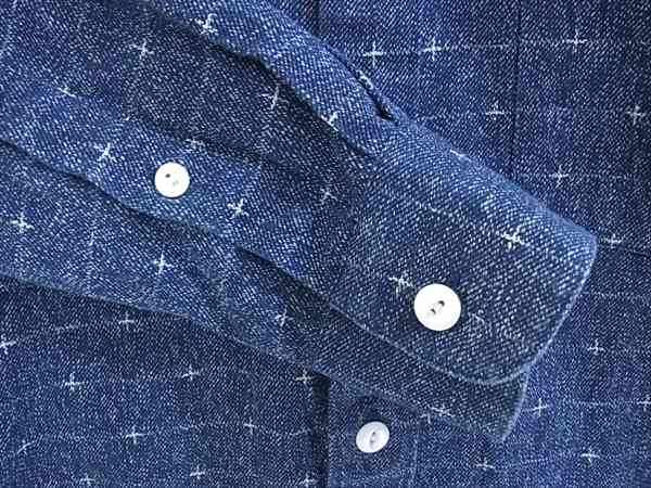 SATURDAYS SURF NYC サタデーズサーフニューヨーク 11-11-2538-490 ＋折り柄生地 インディゴ 長袖シャツ ブルー系 ブルー系 S【中古】