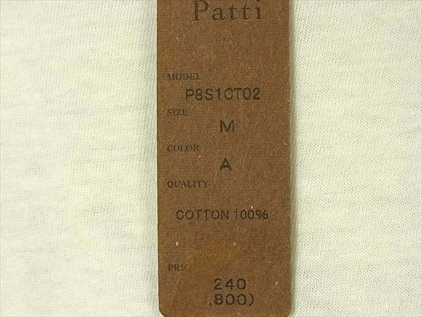 Patti パティ PATRICIO パトリシオ P8S1CT02 プリント Tシャツ オフホワイト系 オフホワイト系 M【新古品】【未使用】【中古】