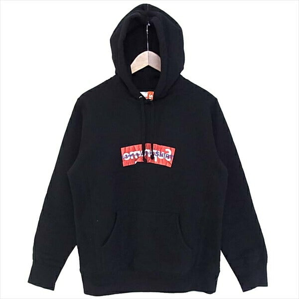 Supreme シュプリーム × ギャルソン COMME des GARCONS SHIRT 17SS Box Logo Hooded Sweatshirt ボックスロゴ パーカー ブラック系 S【中古】