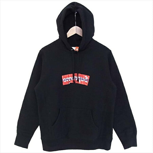 Supreme シュプリーム × ギャルソン COMME des GARCONS SHIRT 17SS Box Logo Hooded Sweatshirt ボックスロゴ パーカー ブラック系 S【中古】