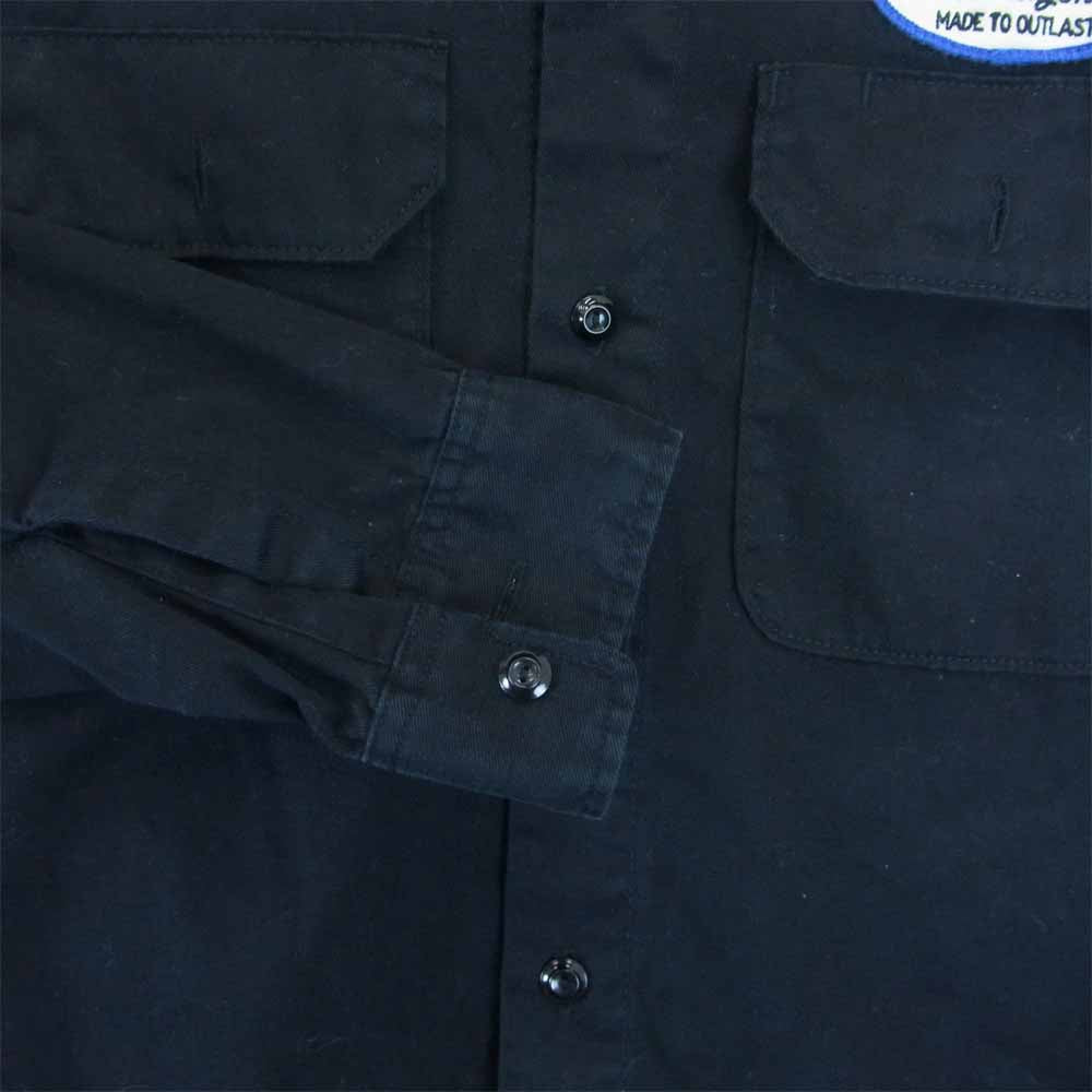 COOTIE クーティー 日本製 バック刺繍 ワッペン ワーク 長袖シャツ 黒系 黒系 S【中古】