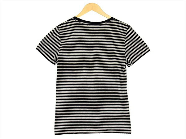 Magine マージン 日本製 レーヨン×コットン ボーダー ポケット Tシャツ ブラック系 ブラック系 44【美品】【中古】