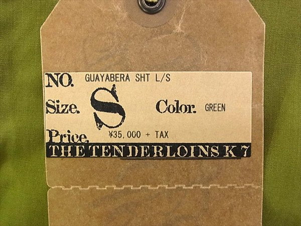TENDERLOIN テンダーロイン GUAYABERA SHT L/S グアヤベラ 長袖シャツ カーキ(オリーブグリーン)系 カーキ(オリーブグリーン)系 S【新古品】【未使用】【中古】