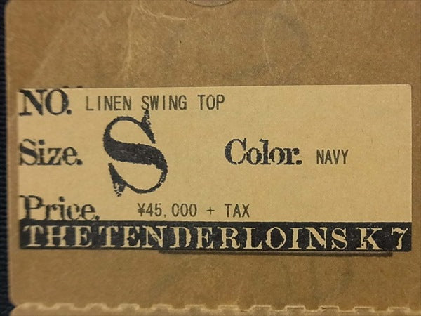TENDERLOIN テンダーロイン LINEN SWING TOP リネン スウィング トップ ジャケット ネイビー系 S【新古品】【未使用】【中古】