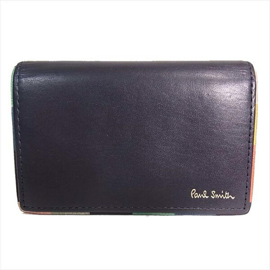 Paul Smith ポール・スミス 二つ折り レザー 小銭入れ コインケース ネイビー系【美品】【中古】