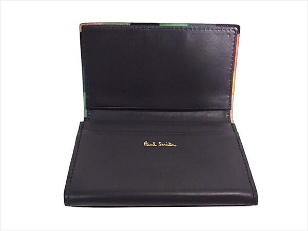 Paul Smith ポール・スミス 二つ折り レザー 小銭入れ コインケース ネイビー系【美品】【中古】