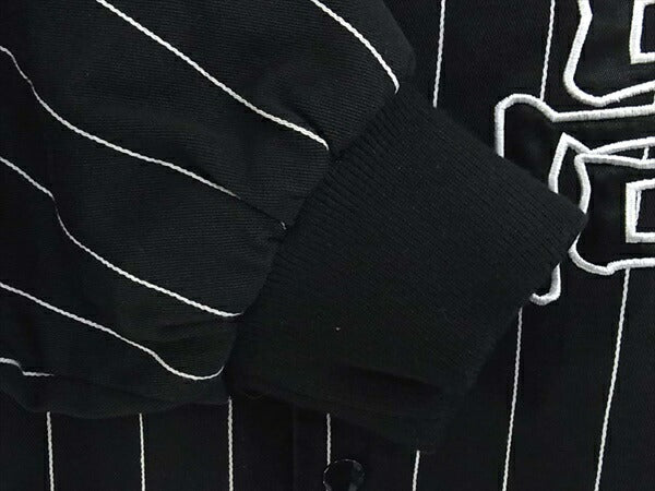 Supreme シュプリーム 19SS Pinstripe Varsity Jacket ピンストライプ 最高刺繍 バーシティ ジャケット ブラック系 S【新古品】【未使用】【中古】