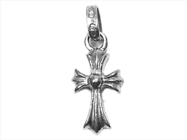 CHROME HEARTS クロムハーツ（原本無） K18WG ベビーファット クロス チャーム パヴェ ピンクサファイヤ ペンダントトップ ホワイトゴールド ホワイトゴールド【中古】