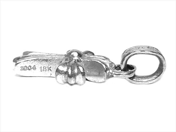 CHROME HEARTS クロムハーツ（原本無） K18WG ベビーファット クロス チャーム パヴェ ピンクサファイヤ ペンダントトップ ホワイトゴールド ホワイトゴールド【中古】