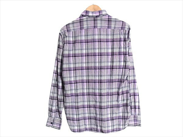 A.P.C. アーペーセー コットン チェック 長袖シャツ パープル系 パープル系 2【中古】