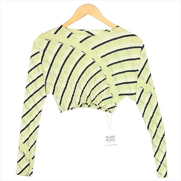 PLEATS PLEASE プリーツプリーズ PLASTIC PP91-JK671 プリーツブラウス レディース カットソー  ライトグリーン系 3【新古品】【未使用】【中古】