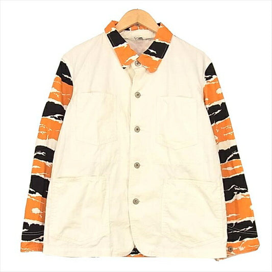 TENDERLOIN テンダーロイン T-TIGER COVERALL タイガー 切替 カバーオール ジャケット オレンジ系 Ｓ【中古】