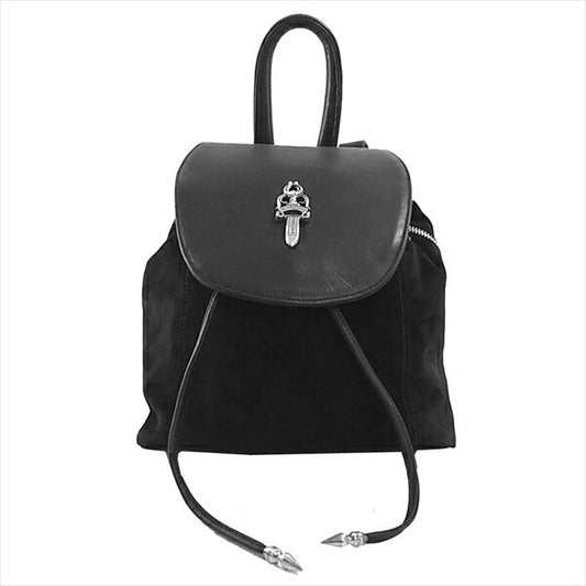 CHROME HEARTS クロムハーツ（原本有） 国内正規店原本付属 レシート付 IGGY SML イギー スモール ダガー ヌバックレザー バックパック リュック ブラック系【美品】【中古】
