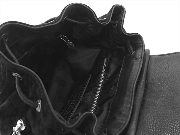 CHROME HEARTS クロムハーツ（原本有） 国内正規店原本付属 レシート付 IGGY SML イギー スモール ダガー ヌバックレザー バックパック リュック ブラック系【美品】【中古】