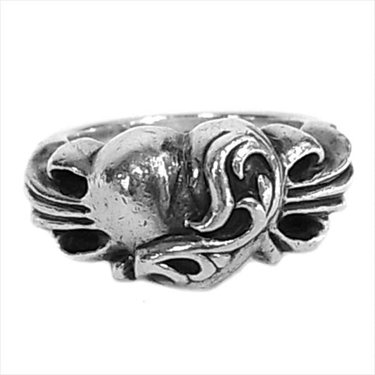 CHROME HEARTS クロムハーツ（原本無） フローラルクロスハート リング シルバー 14号【中古】