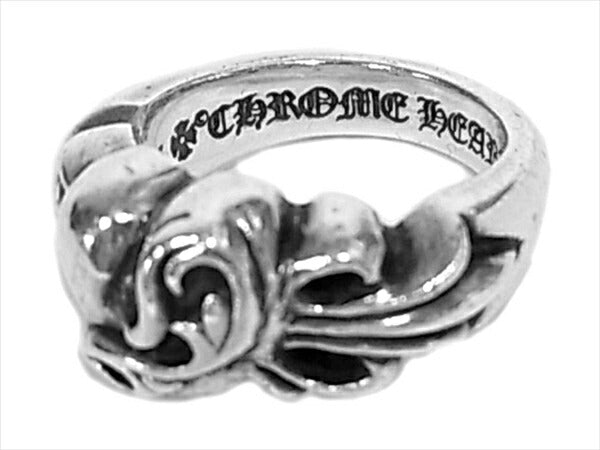 CHROME HEARTS クロムハーツ（原本無） フローラルクロスハート リング シルバー 14号【中古】