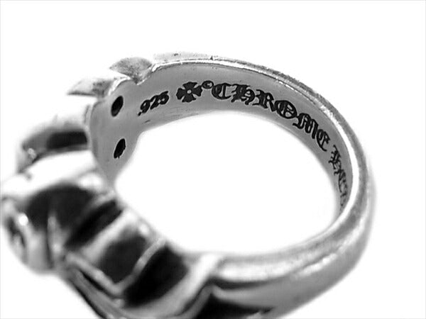 CHROME HEARTS クロムハーツ（原本無） フローラルクロスハート リング シルバー 14号【中古】