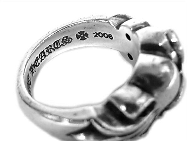 CHROME HEARTS クロムハーツ（原本無） フローラルクロスハート リング シルバー 14号【中古】