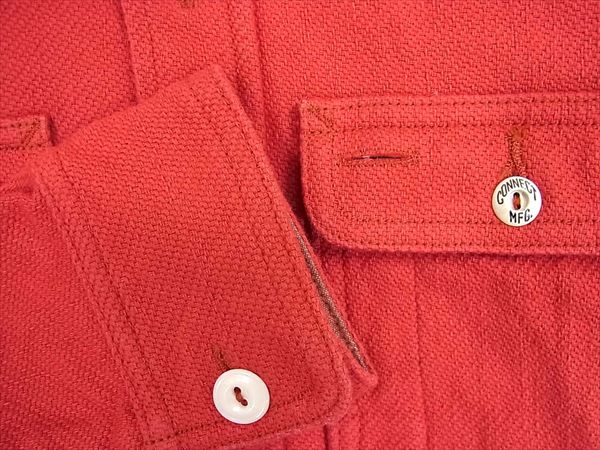 Pherrow's フェローズ ワーク シャツ ヘビー コットン 厚手 赤 ロングスリーブ 長袖シャツ レッド系  レッド系 34【中古】