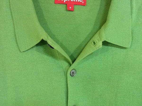 Supreme シュプリーム 17SS Knit Polo S ロゴ 刺繍 半袖ポロシャツ ポロ ポロシャツ ライトグリーン系 ライトグリーン系 S【中古】
