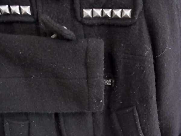 HYSTERIC GLAMOUR ヒステリックグラマー 0104AC5 スタッズ レオパード ダッフル レディース コート 黒系 黒系 FREE【中古】