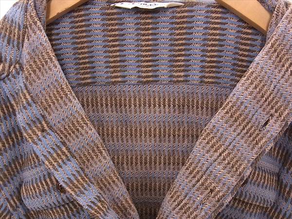 CALEE キャリー ノーカラー フランネル 長袖シャツ ブラウン系 ブラウン系 L【中古】