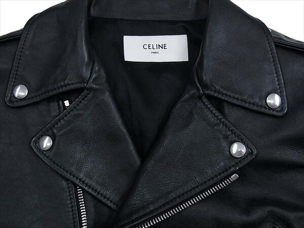 CELINE セリーヌ クラシックバイカージャケット黒50 レザー ジャケット