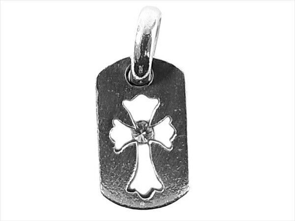 CHROME HEARTS クロムハーツ（原本有） 国内正規店原本付属 1ダイヤ タイニー カットアウト クロス スモール ドッグタグ ペンダントトップ シルバー【中古】