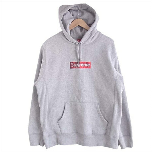 Supreme シュプリーム 19SS Swarovski Box Logo Hooded Sweatshirt パーカー グレー系 L【中古】