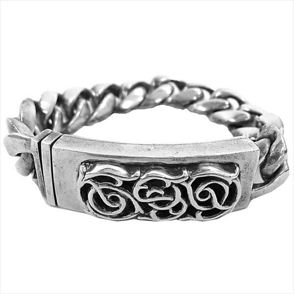 CHROME HEARTS クロムハーツ（原本無） フローラルID クラシックチェーンリンク ブレスレット シルバー【中古】