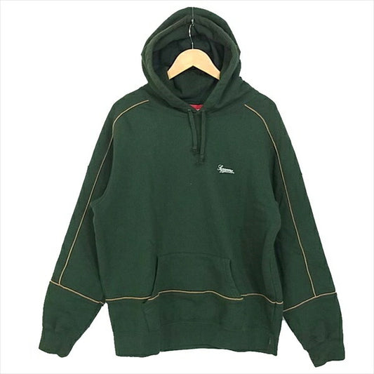 Supreme シュプリーム 18ss piping sweat shirt パイピングスウェット Lサイズ パーカー グリーン系 グリーン系 L【中古】
