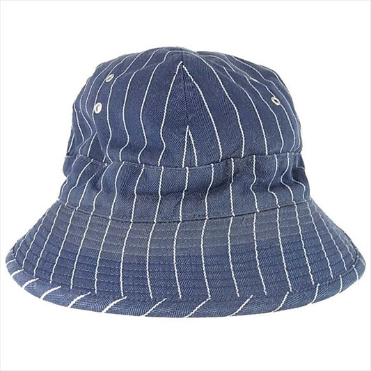 TENDERLOIN テンダーロイン T-BUCKET HAT ストライプ バケット ハット 帽子 ネイビー系 ネイビー系 L【中古】