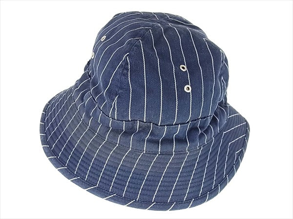 TENDERLOIN テンダーロイン T-BUCKET HAT ストライプ バケット ハット 帽子 ネイビー系 ネイビー系 L【中古】
