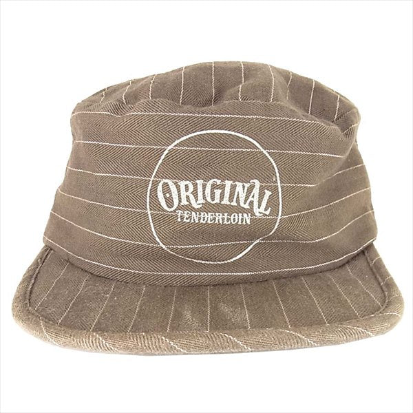 TENDERLOIN テンダーロイン T-PAINTER CAP SO ペインター ストライプ ヘリンボーン キャップ 帽子 ブラウン系 ブラウン系 M【中古】