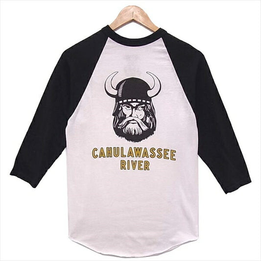 TENDERLOIN テンダーロイン T-RAGLAN 3/4 T-RAGLAN 3/4 CAHULAWASSEE RIVER プリント ラグラン カットソー 白系 白系 S【美品】【中古】