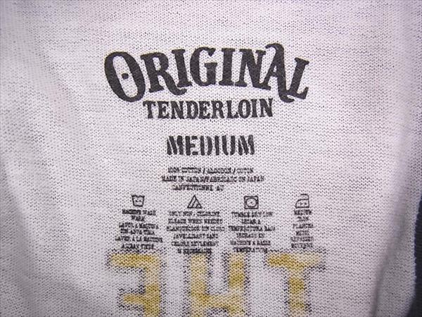 TENDERLOIN テンダーロイン T-RAGLAN 3/4 T-RAGLAN 3/4 CAHULAWASSEE RIVER プリント ラグラン カットソー 白系 白系 M【美品】【中古】