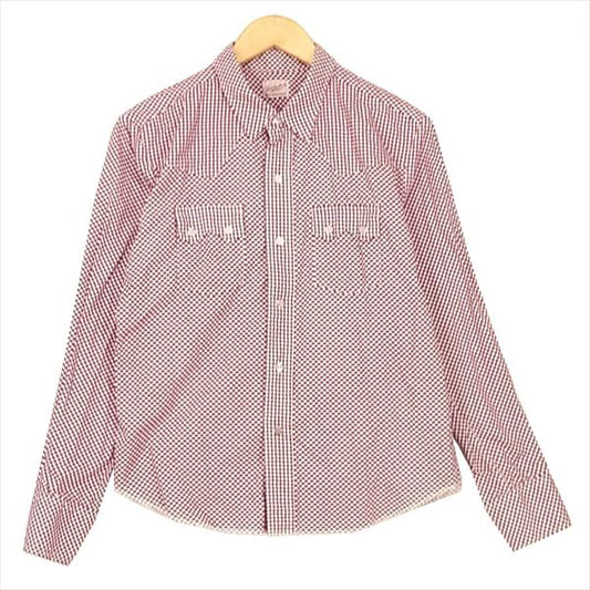 TENDERLOIN テンダーロイン T-SADDLEMAN SHT サドルマン ウエスタン 市松 長袖シャツ エンジ系 エンジ系 XS【美品】【中古】