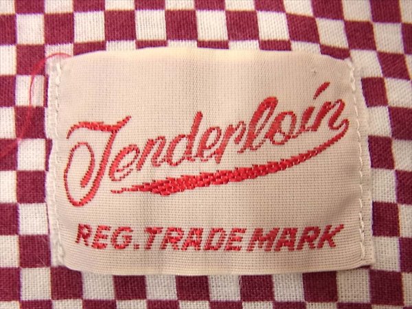 TENDERLOIN テンダーロイン T-SADDLEMAN SHT サドルマン ウエスタン 市松 長袖シャツ エンジ系 エンジ系 XS【美品】【中古】